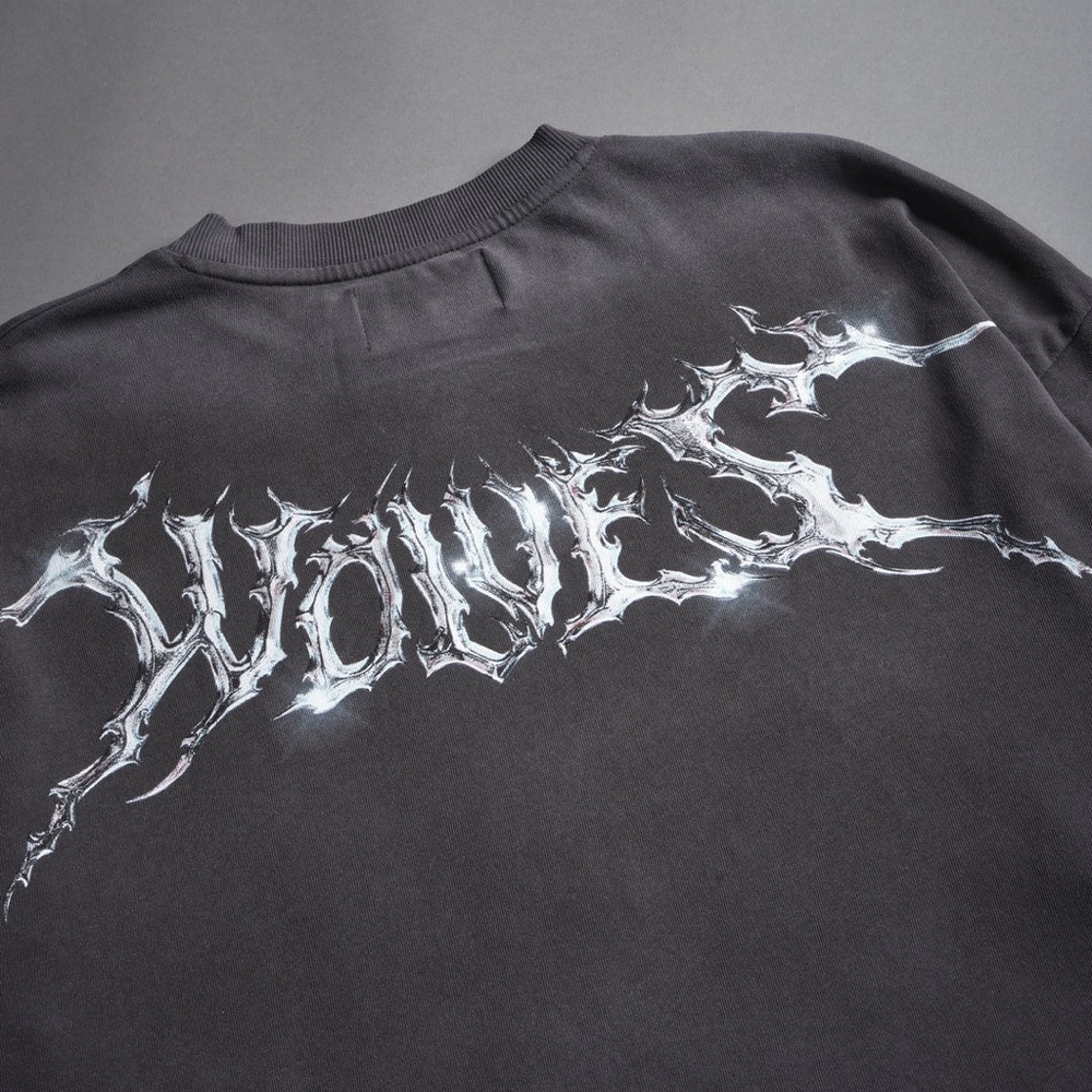 BLOOD THIRSTY FUTURE "PREMIUM" OVERSIZED TEE IN WOLF GRAY DRIFT WASH - Picture 7 of 7